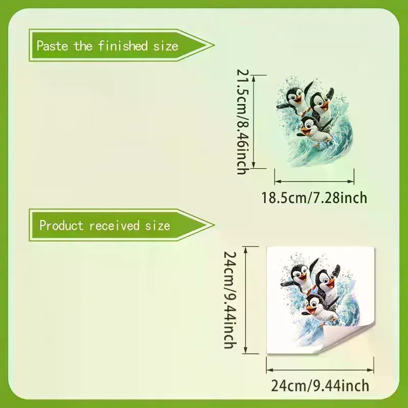 Cute Penguin Toilet Sticker – Waterproof Removable Bathroom Decal Wall Sticker Decal SPOT