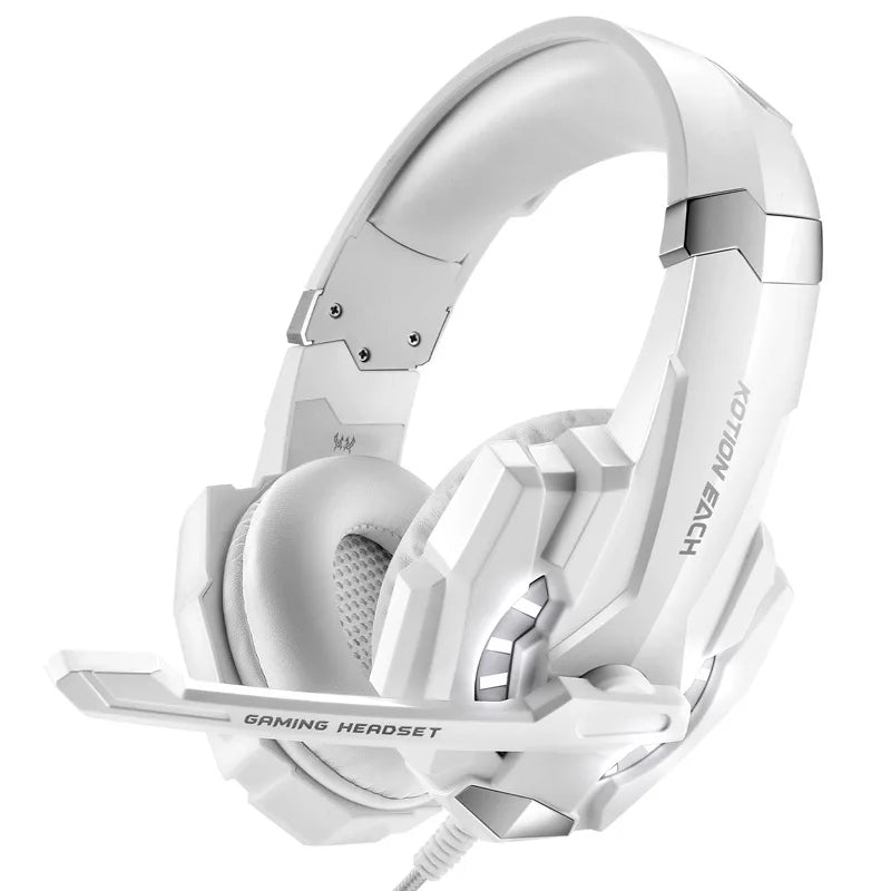 VIKEFON Gaming Headset RGB LED 3D Surround PS5 PS4 Xbox PC Gaming Headset SPOT WHITE
