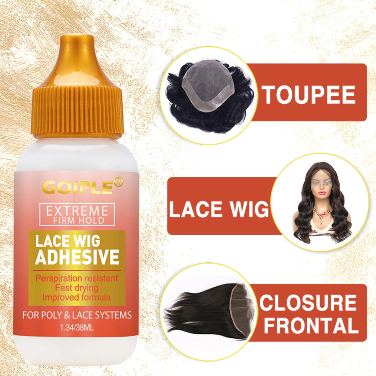 Goiple Wig Adhesive Glue – Waterproof Quick-Dry Lace Bond Wig Bonding Adhesive SPOT