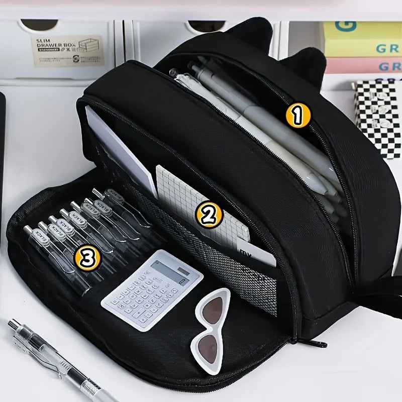 3D Black Cat Pencil Case – Large Capacity Pouch for Cat Lovers Pencil Case SPOT