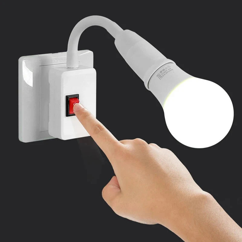 E27 Plug-In Swivel Bulb Holder with Switch & Flexible Hose Plug-In Lamp Holder SPOT