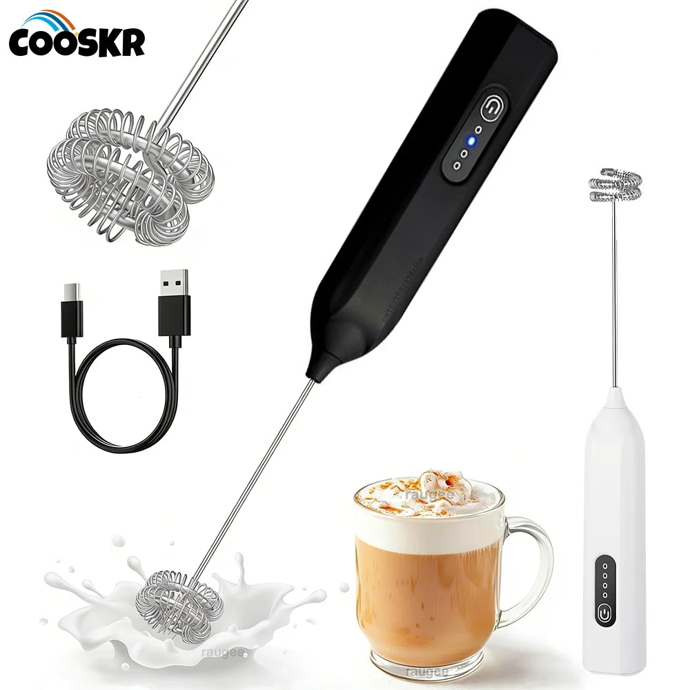 Rechargeable Handheld Milk Frother – 3-Speed Electric Whisk Milk Frother SPOT