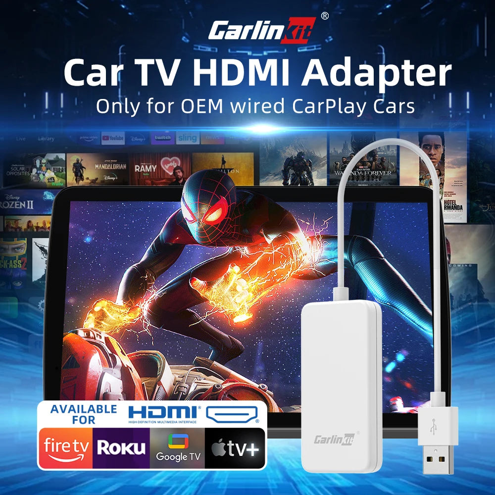 CarlinKit HDMI Converter for Wired CarPlay – Car TV Mate Car HDMI Adapter SPOT