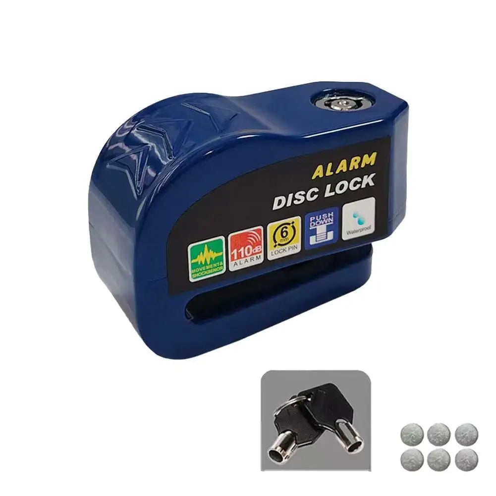 Motorcycle Disc Brake Alarm Lock – Scooter & Bicycle Security Disc Brake Alarm Lock SPOT Blue
