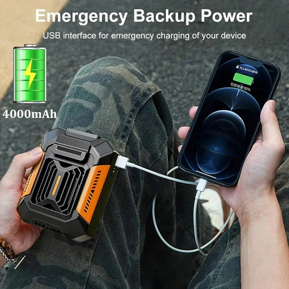 Portable 3-Speed Neck Fan 4000mAh USB Rechargeable + Power Bank Portable Neck Fan SPOT