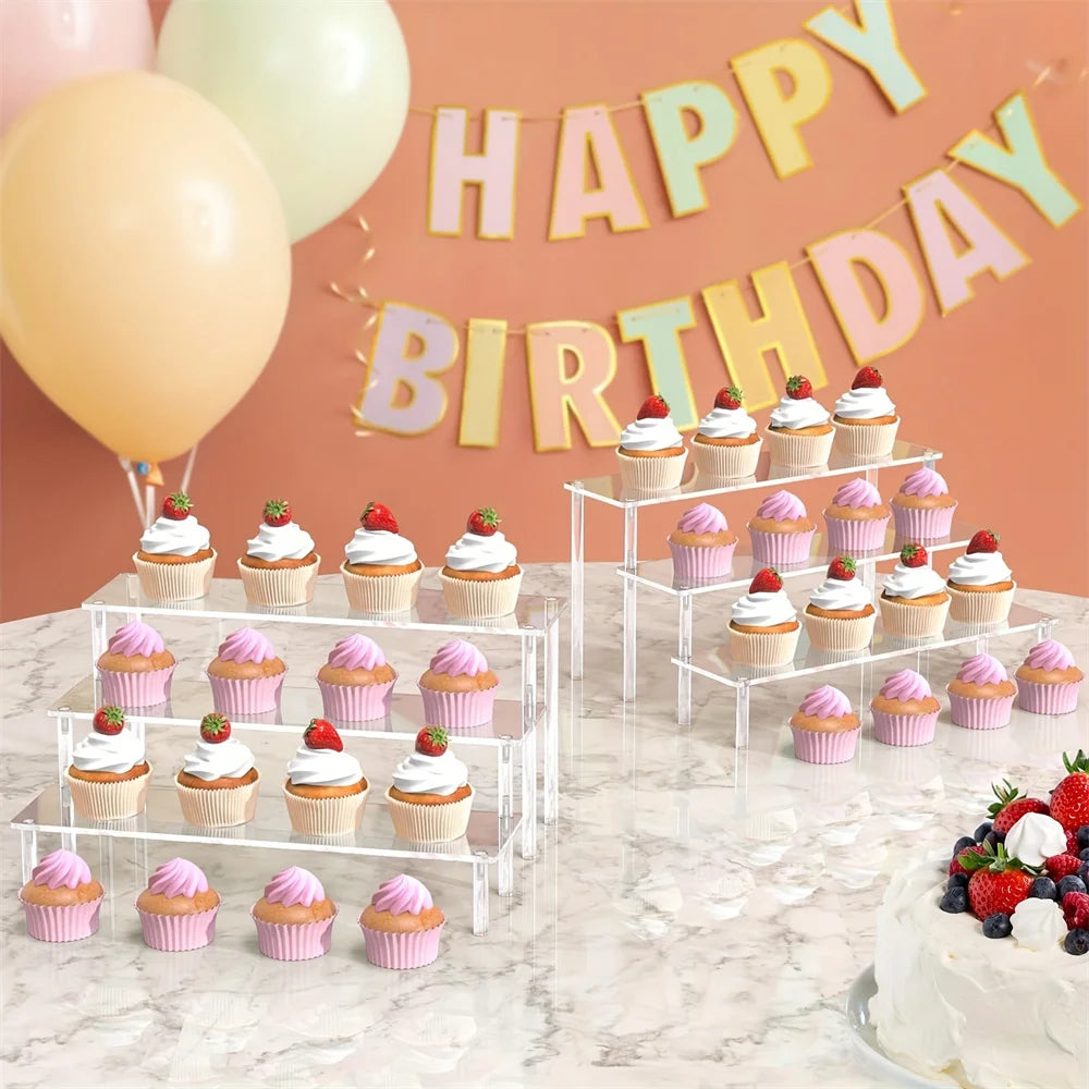 Multi-Layer Clear Acrylic Cake & Dessert Display Stand Cake Display Stand SPOT