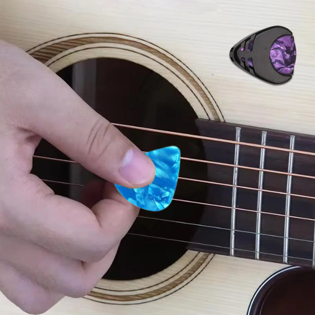 10-Pack 0.46mm Guitar Picks & Stick-On Pick Holder Set Guitar Picks Set SPOT
