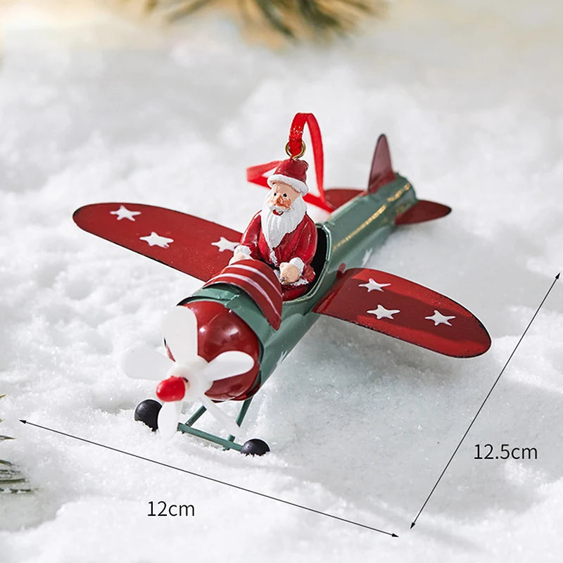 24-Pc Retro Iron Christmas Ornaments – Festive Hanging Pendants Christmas Ornament Set SPOT Santa Claus