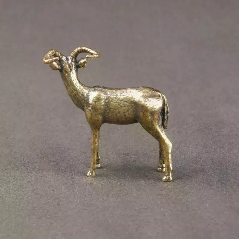 Vintage Solid Brass Antelope Figurine – Desktop & Shelf Décor Brass Figurine SPOT