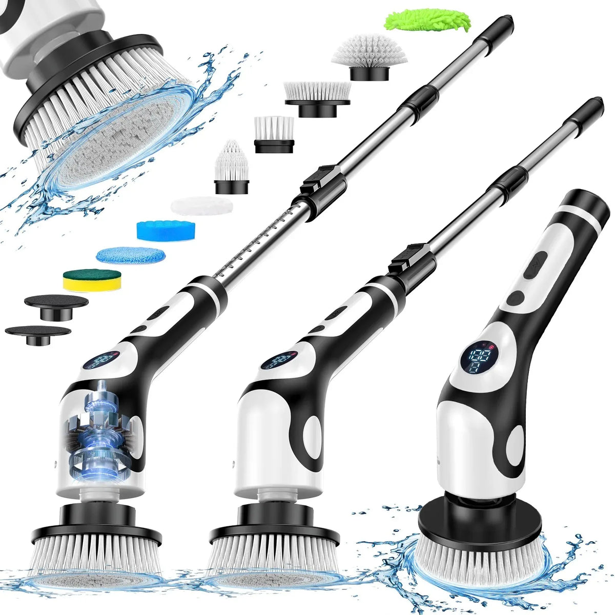 Rechargeable Rotary Electric Scrubber Brush with Voice Alert Electric Scrubber Brush SPOT EU0A