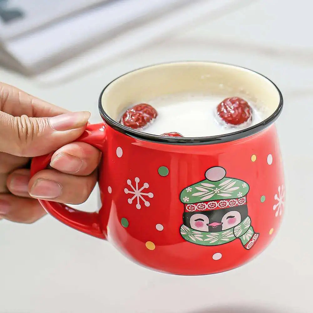 Christmas Ceramic Mug 150ml – Santa & Penguin Xmas Cup Ceramic Holiday Mug SPOT