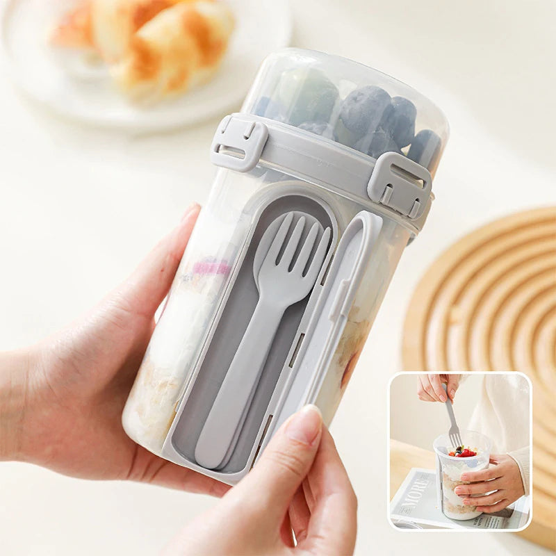 600ml Portable Salad Cup with Dressing Holder & Fork | Meal Prep Meal Prep Container SPOT