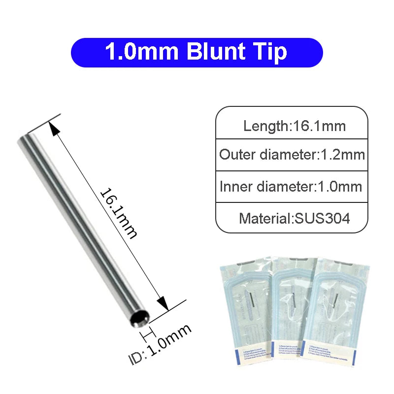 FUE Punch Needle Tubes 16.1mm Stainless Steel – 5 or 10 Pack FUE Punch Needle Tubes SPOT 1.0MM 5PCS