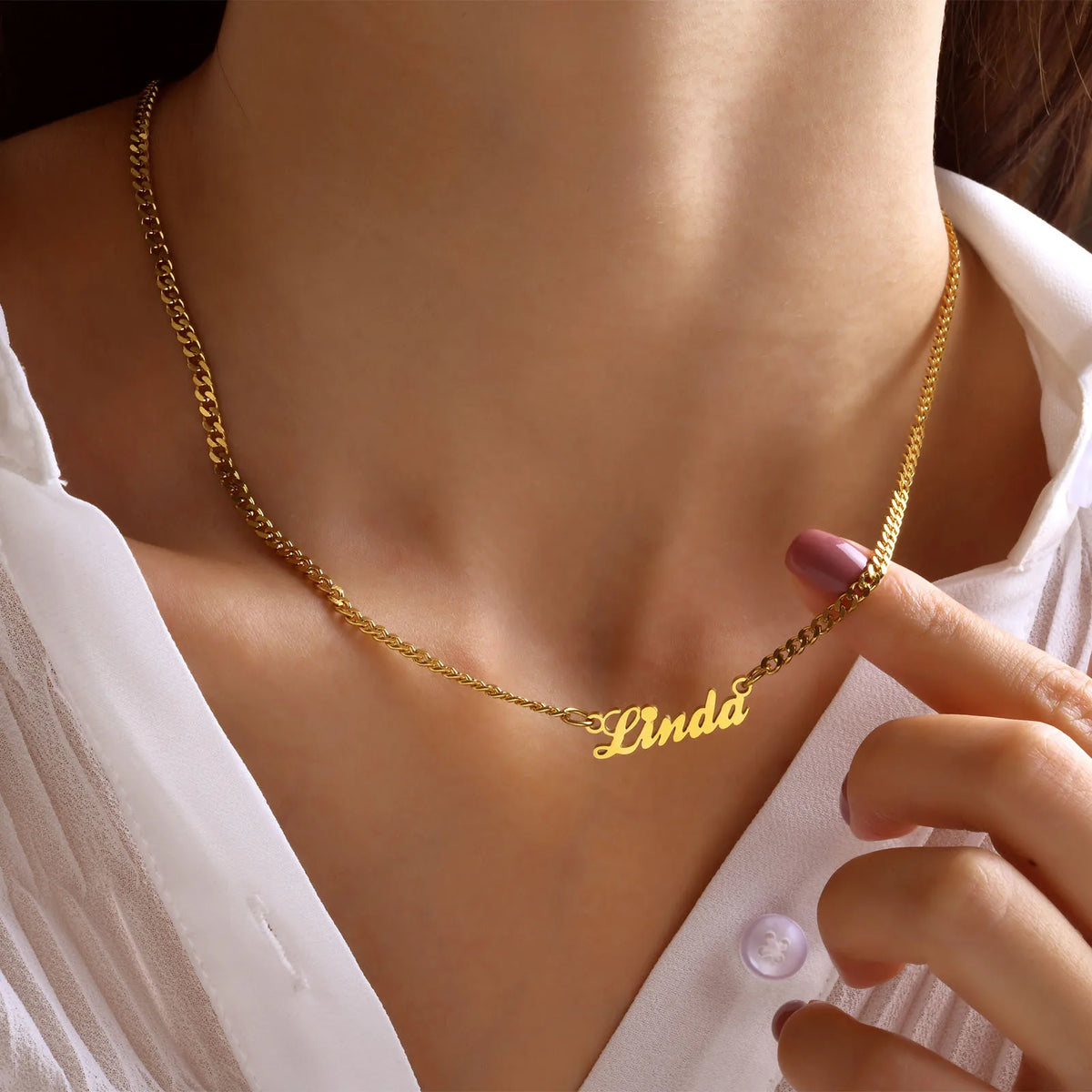 Personalized Name Necklace – Gold & Silver, 4 Chain Styles Personalized Name Necklace SPOT