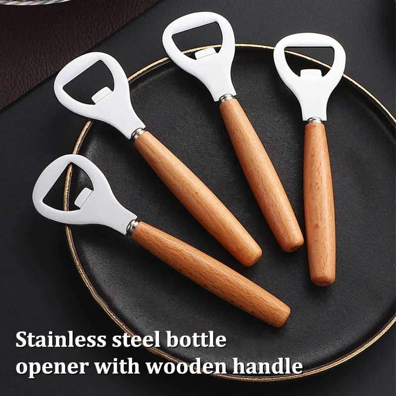 Wooden Handle Beer Bottle Opener – Stainless Steel Bottle Opener SPOT