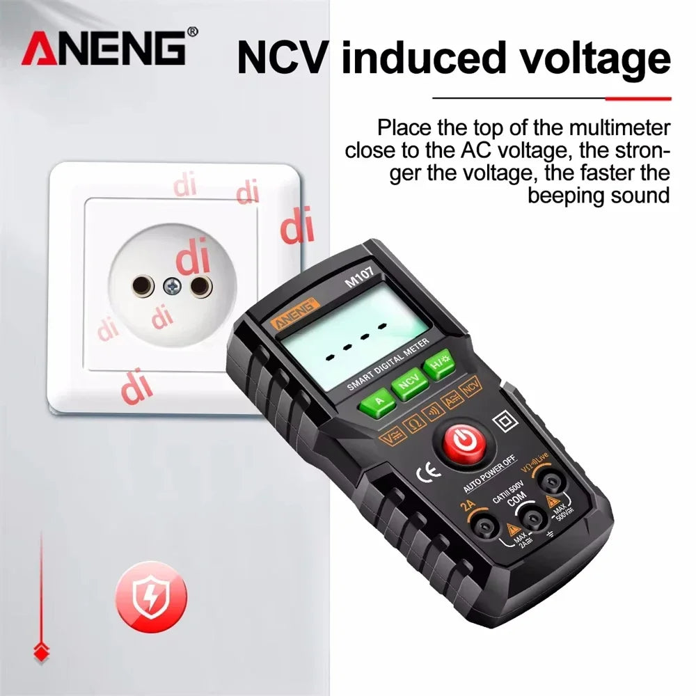 ANENG M107 Mini Digital Multimeter 4000 Count Auto-Range AC/DC Digital Multimeter SPOT