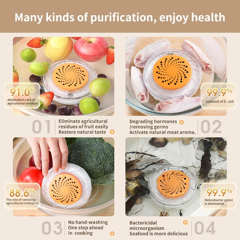 Portable Ozone Fruit & Vegetable Purifier Washer – USB Powered Produce Purifier Washer SPOT