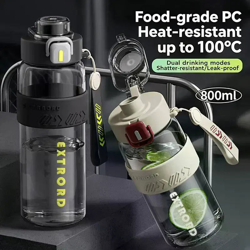 BPA-Free Sports Water Bottle with Straw 800/1000ml Leakproof Sports Water Bottle SPOT