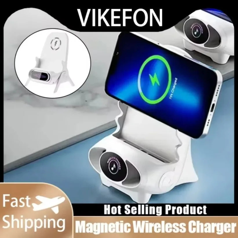VIKEFON Magnetic Wireless Charger Stand – Mini Chair 15W Wireless Charger Stand SPOT