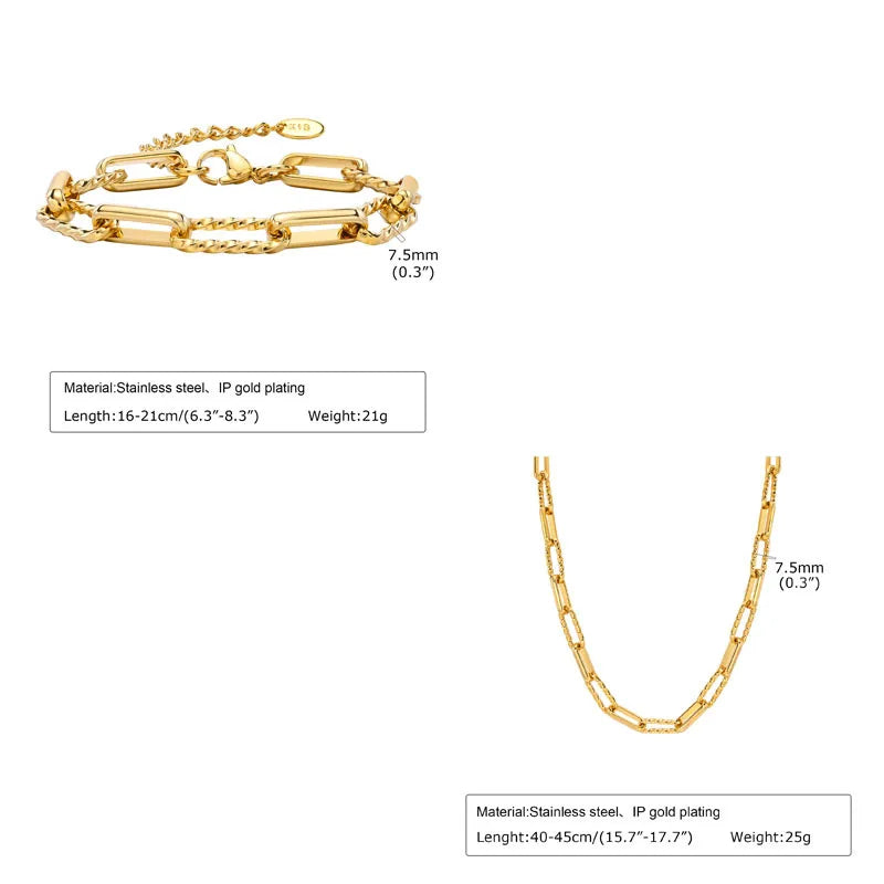 Chunky Paperclip Chain Choker – 18K Gold Plated Stainless Steel Chain Choker Necklace SPOT