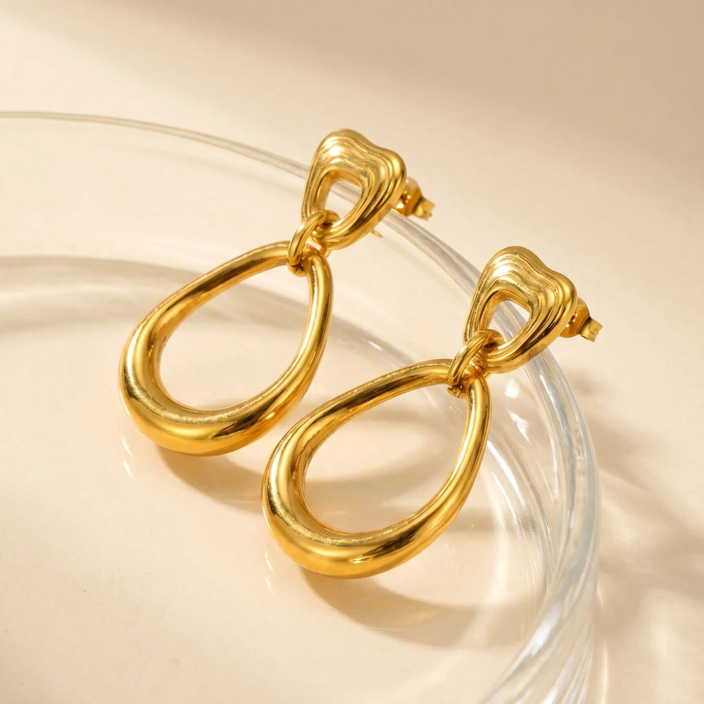 Geometric Dangle Earrings – 18K Gold Plated Statement Jewelry Dangle Earrings SPOT