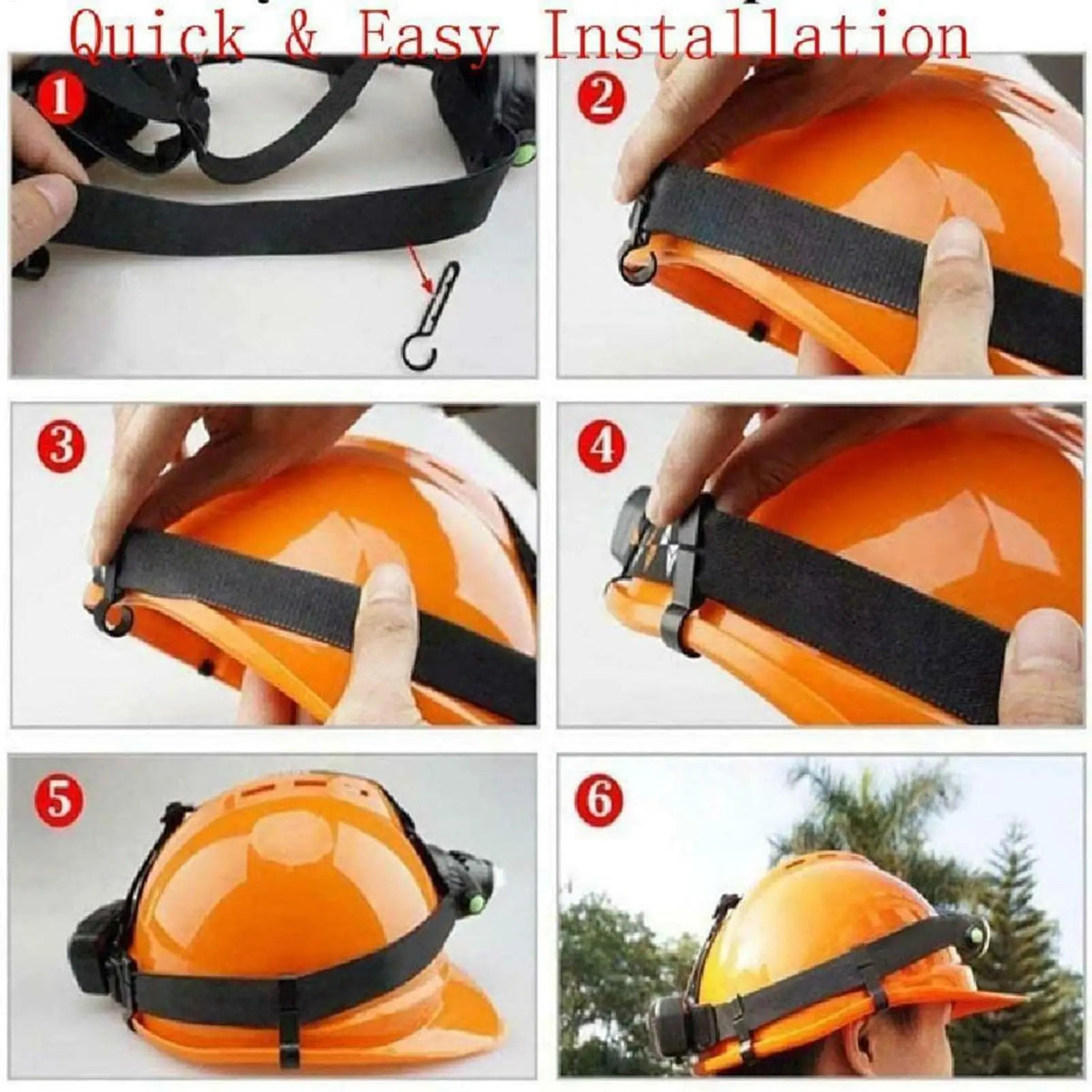 10-Pack Hard Hat Headlamp Clips – Non-Slip ABS Hook Kit Helmet Accessory Clips SPOT