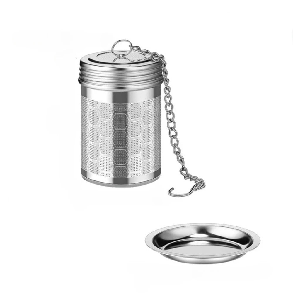 Stainless Steel Fine Mesh Tea Infuser – Reusable Loose Leaf Tea Infuser Strainer SPOT with dish