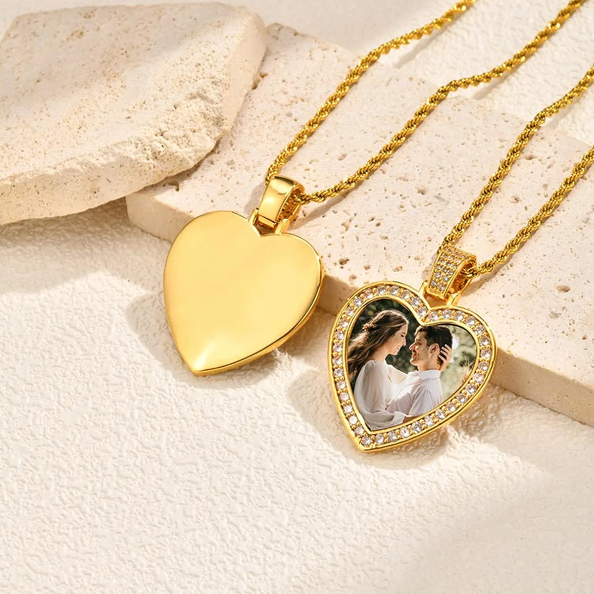 Personalized Photo Heart Necklace – Zirconia Pendant for Women Personalized Pendant Necklace SPOT