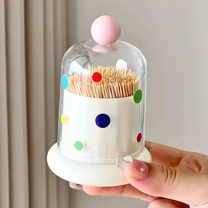 Dustproof Toothpick & Cotton Swab Storage Box | Clear Lid Desktop Storage Box SPOT