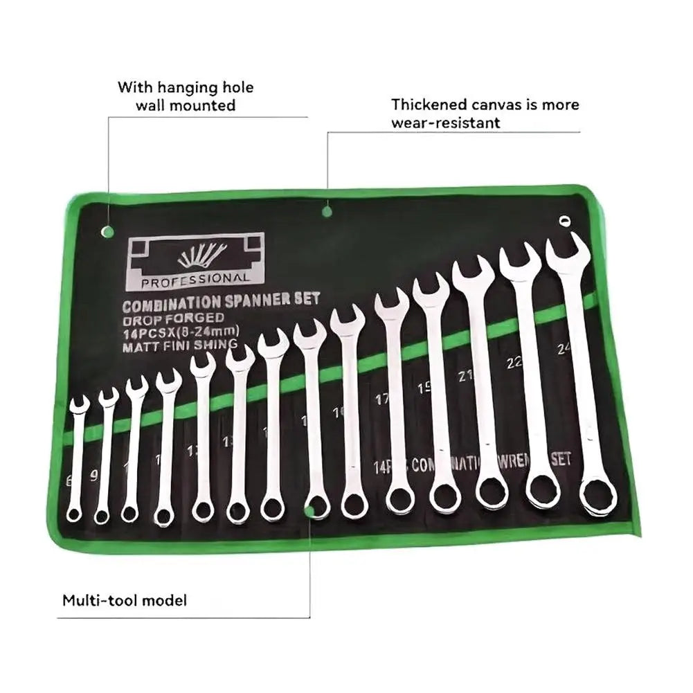 14-Pocket Wrench Roll Organizer – Portable Tool Pouch Bag Tool Roll Organizer SPOT