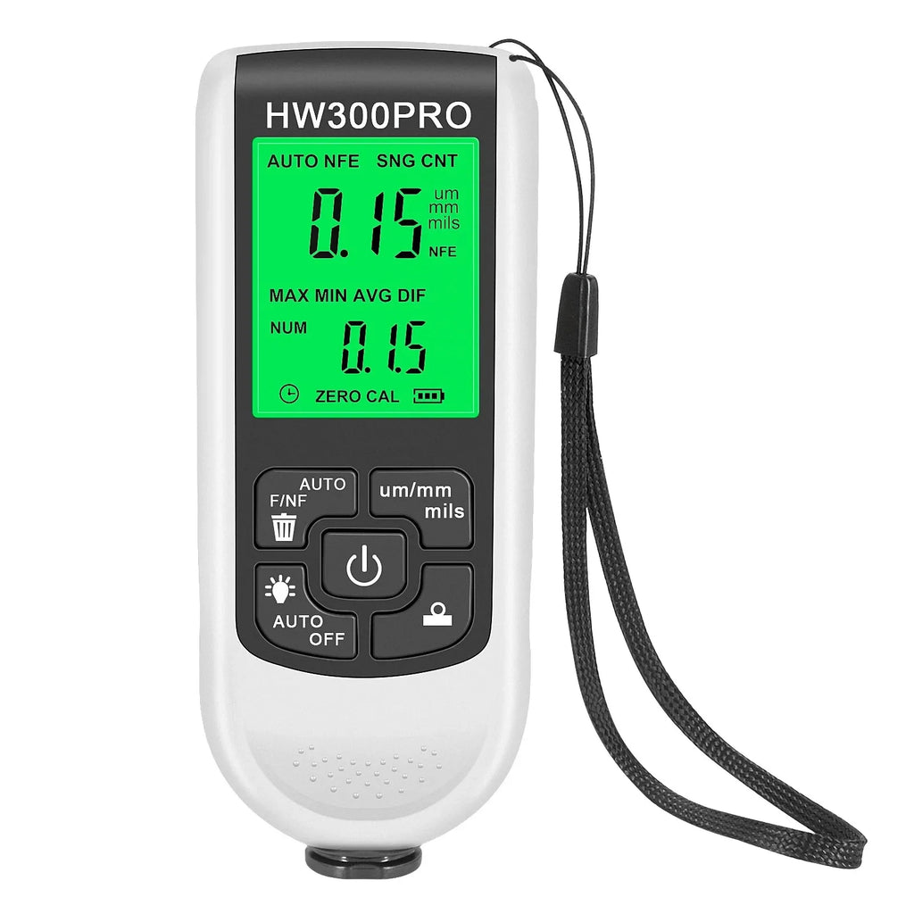 HW300PRO Car Paint & Coating Thickness Gauge 0–2000µm Fe/NFe Coating Thickness Gauge SPOT HW300PRO-W