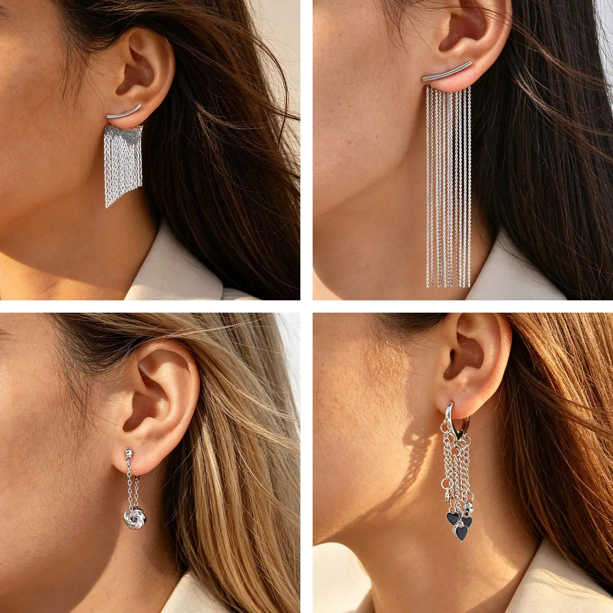 Long Chain Tassel Drop Earrings – Y2K Statement Jewelry Tassel Drop Earrings SPOT