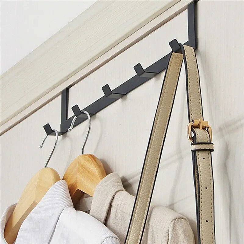 5-Hook Over-the-Door Organizer Rack – Coat, Towel & Hat Hanger Door Hook Rack SPOT
