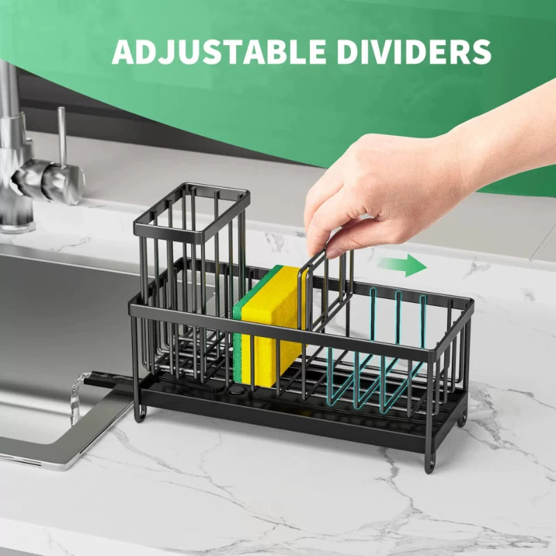 Cisily Stainless Steel Sink Caddy & Sponge Holder Organizer Sink Caddy Organizer SPOT