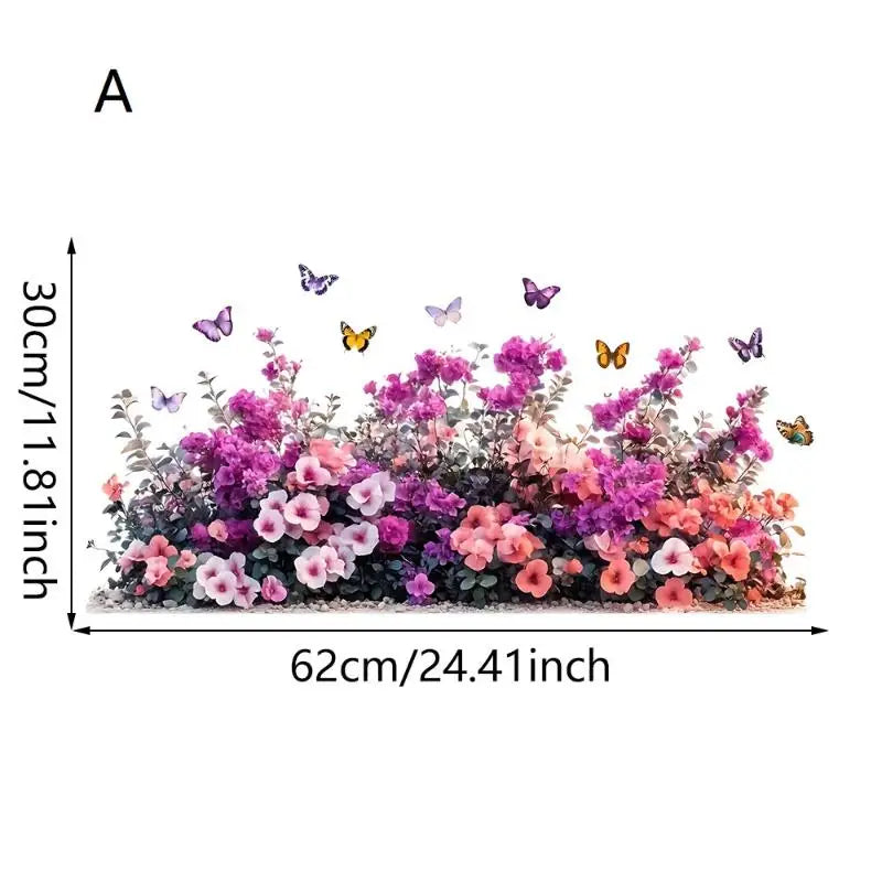 Wildflower Static Cling Window Stickers – No-Adhesive PVC Decals Window Cling Decals SPOT A