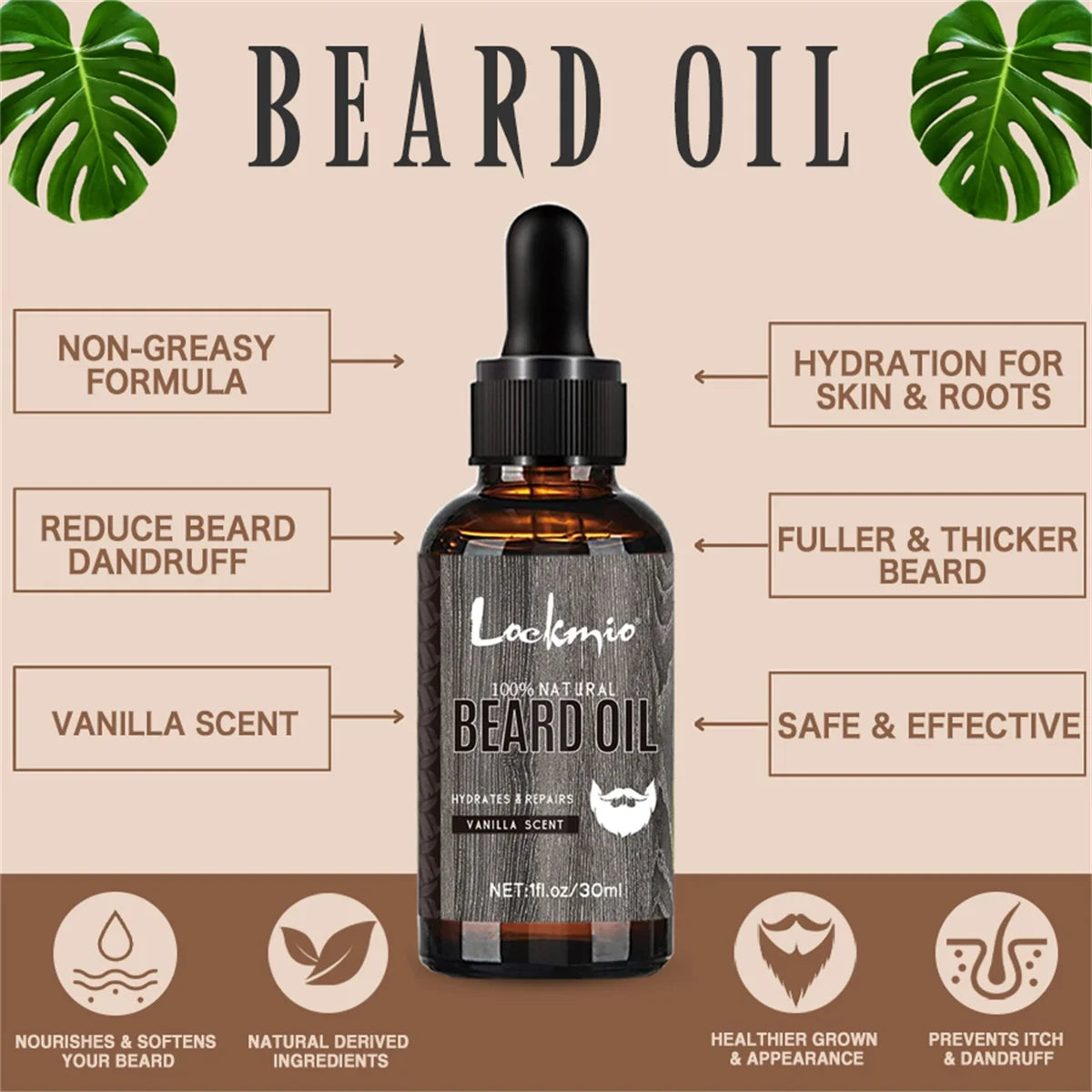 Vanilla Beard Oil & Balm Set – 4-Piece Moisturizing Kit Beard Care Set SPOT