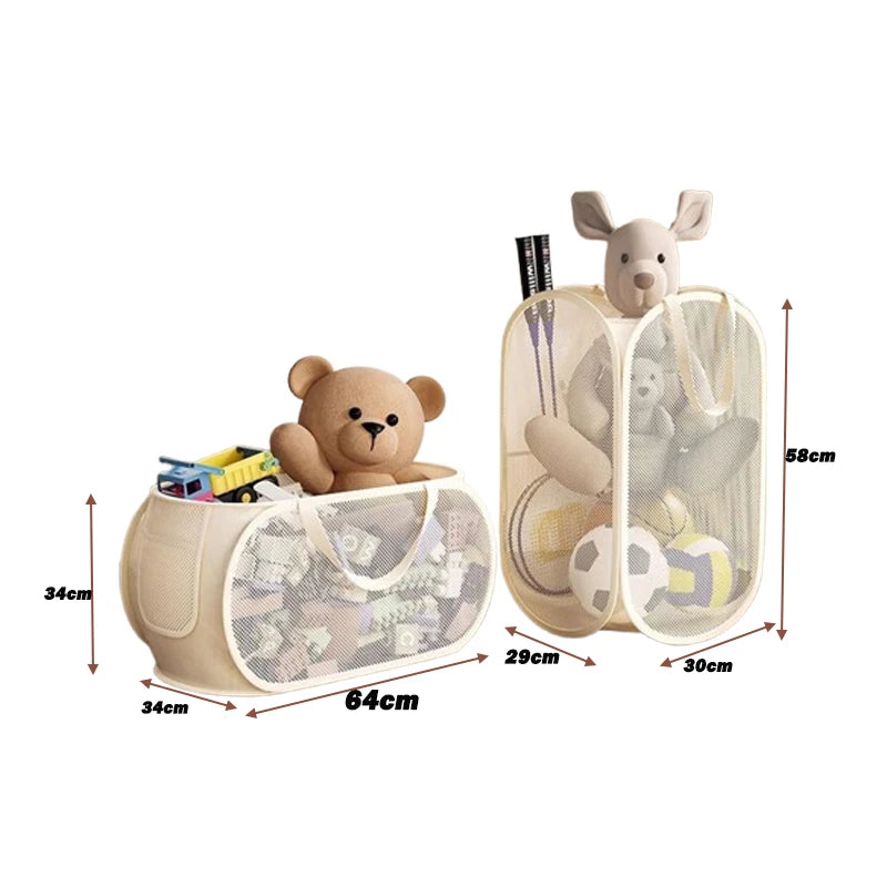 Kids Toy Storage Basket – Large Foldable Mesh Organizer Bin Toy Storage Basket SPOT
