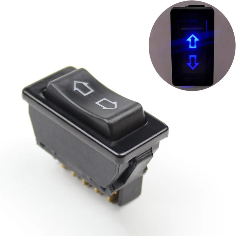 Universal 12V 20A Car Power Window Switch – 5-Pin Blue Automotive Window Switch SPOT Blue