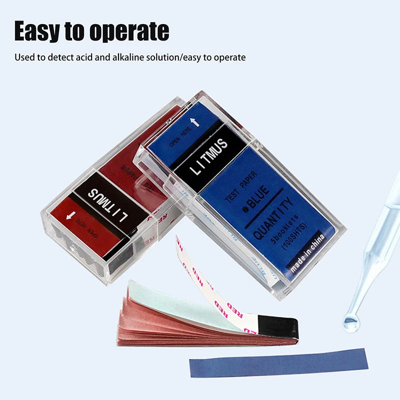 100-Strip Red & Blue Litmus pH Test Paper – Water, Soil & Lab pH Test Strips SPOT