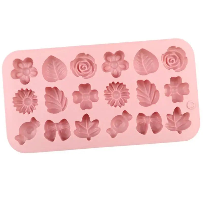 Silicone Candy Mold 18-Cavity Flower Leaf Bow – Non-Stick Silicone Baking Mold SPOT