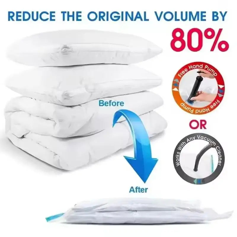 Vacuum Compression Storage Bags 5-Pack – Space Saver Organizer Vacuum Storage Bags SPOT