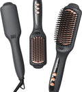 2-in-1 Ionic Ceramic Hair Straightener Brush | LCD, 60W Hair Straightener Brush SPOT Black USB Type-C