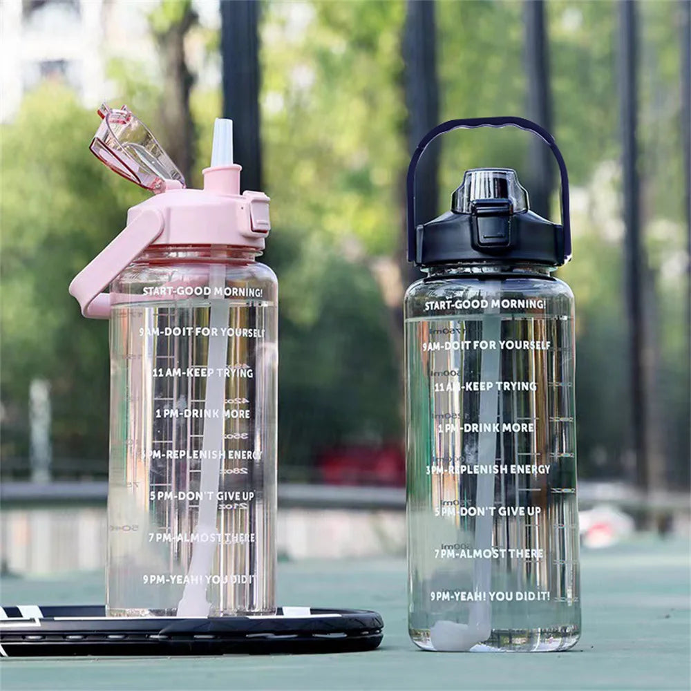 2L Time Marker Water Bottle – Leak-Proof, BPA-Free, with Stickers Water Bottle SPOT