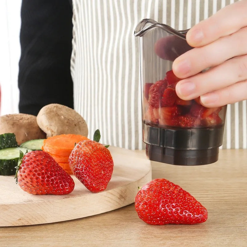 Fruit & Vegetable Slicer with Cup – Strawberry Banana Cutter Fruit Vegetable Slicer SPOT