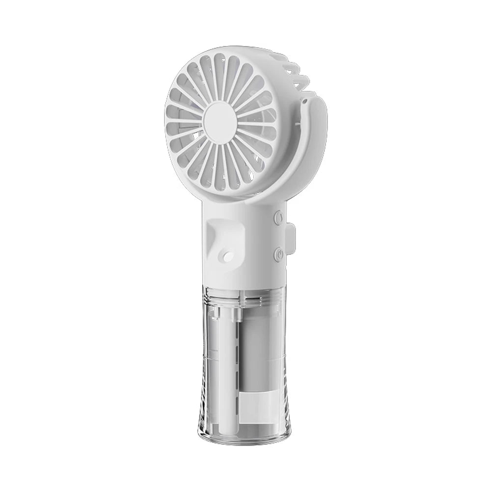 Portable Handheld Mist Fan – USB Rechargeable 4-Speed Handheld Mist Fan SPOT White