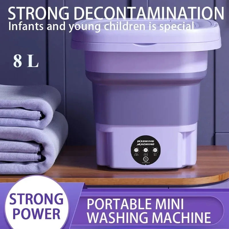 Portable 8L Mini Foldable Washing Machine & Spin Dryer Mini Washing Machine SPOT