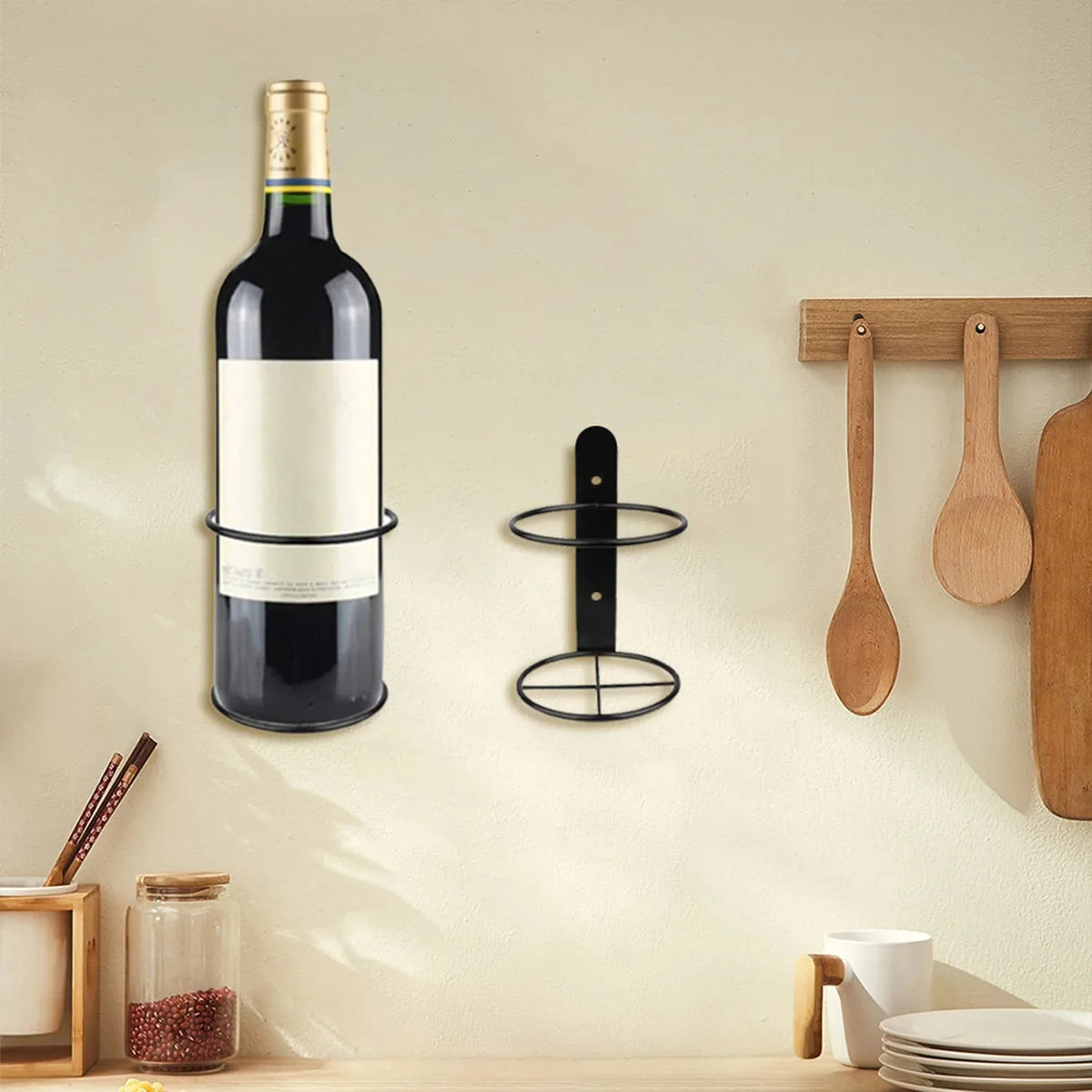 Wall Mounted Iron Wine Bottle Rack – Kitchen & Bar Organizer Wine Bottle Rack SPOT