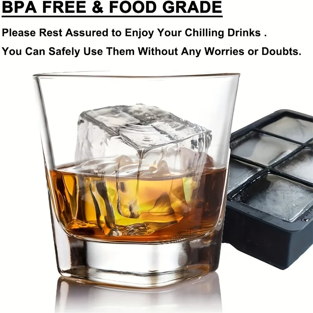 6-Grid Silicone Ice Cube Tray Mold – Cocktails & Freezer Silicone Ice Mold SPOT