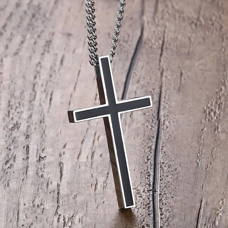 Meaeguet Cross Pendant Necklace – Stainless Steel Men & Women Cross Pendant Necklace SPOT