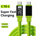 240W USB-C to USB-C Fast Charging Cable 6A PD Quick Charge USB-C Charging Cable SPOT Green 1.5m